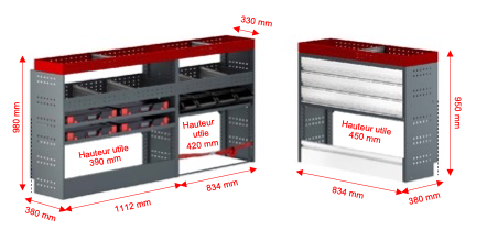 aménagement de véhicules utilitaires étagères moyen format