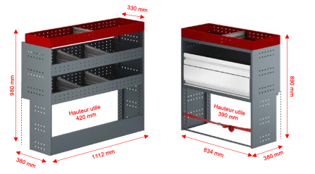 étagère petit format aménagement de véhicules utilitaires