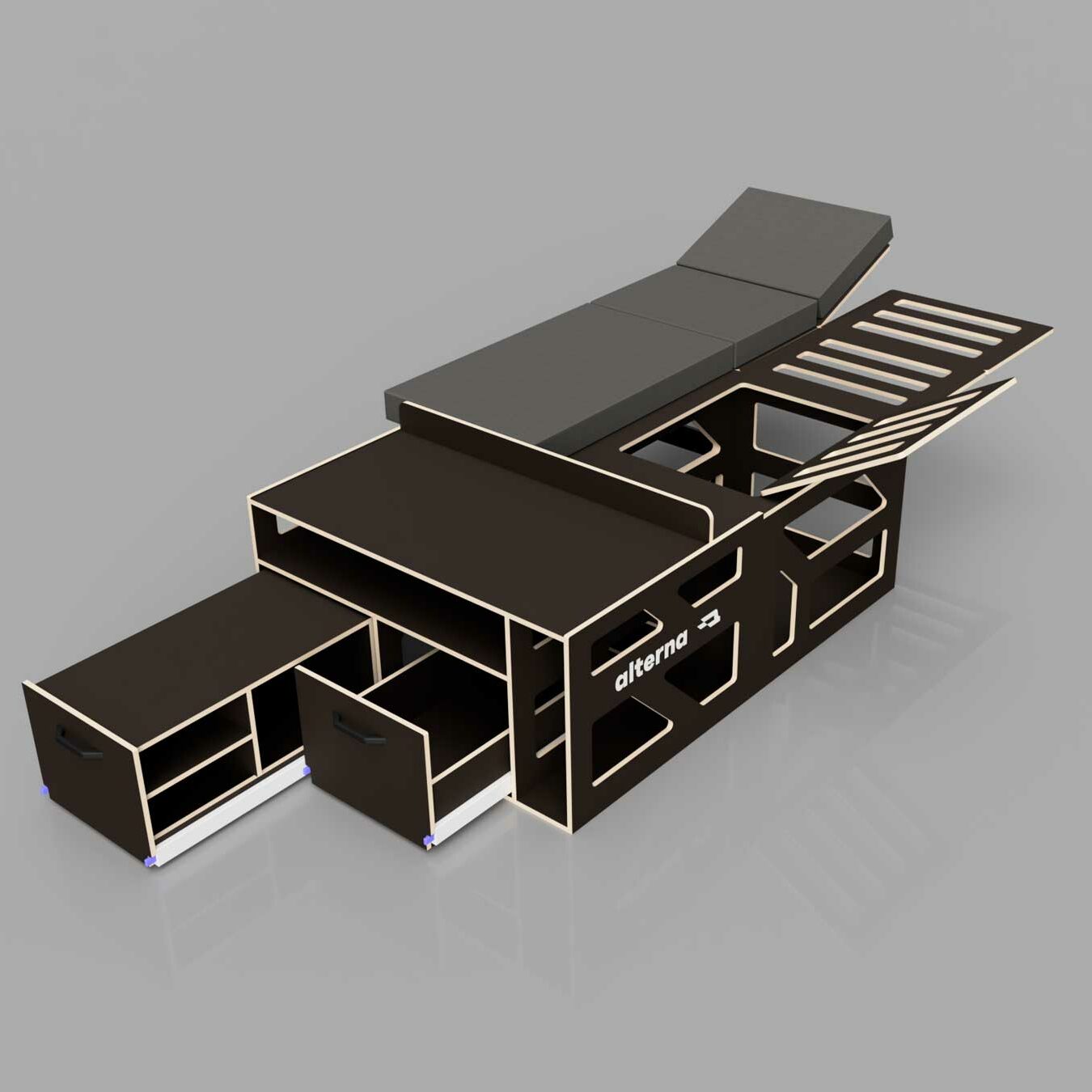 modelisation 3D d'un aménagement de van Campers